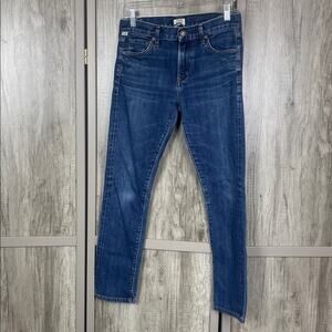 Citizens Of Humanity Blue Agnes Mid-rise Slim Straight Jeans Women's 24